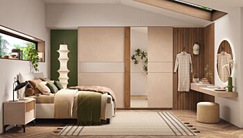 armadio scorrevole cashmere e noce