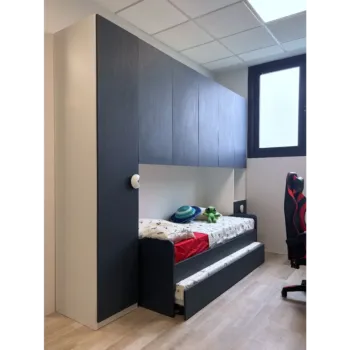 Divano letto con seconda rete estraibile, Blu Navy