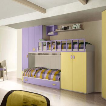 letto 3 posti lilla