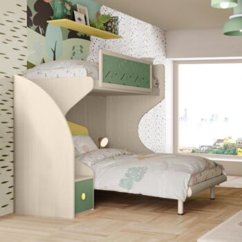 letto castello economico verde