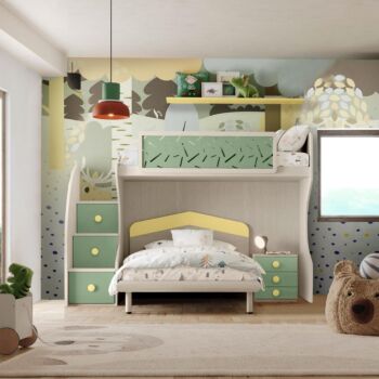 letto castello economico verde