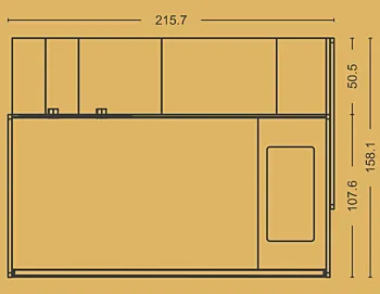 Letto a castello Level Smart, Frassino bianco, Ocra e Cemento, Moretti Compact