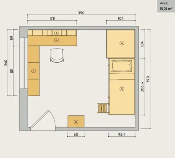 cameretta gialla con letto castello