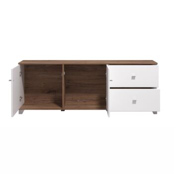 porta tv con cassetti e ante bianco