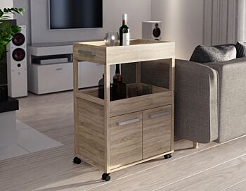 Carrello porta bibite in finitura Rovere sonoma