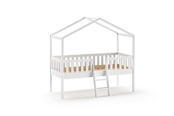 Letto a casetta per bambini, finitura Bianco laccato