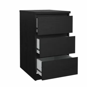 cassettiera nera frassinato