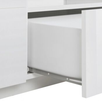 Innovativo Porta TV moderno Bianco lucido, Made in Italy 