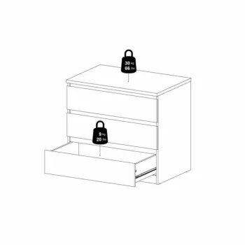cassettiera bianco lucido