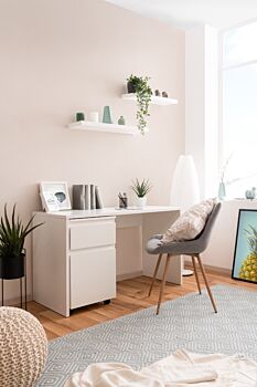 Elegante Scrivania moderna in finitura Bianco opaco