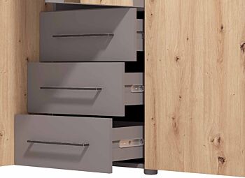 Armadio industry finitura rovere 5 ante battenti