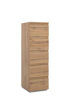 Settimino salvaspazio a 5 cassetti finitura Rovere