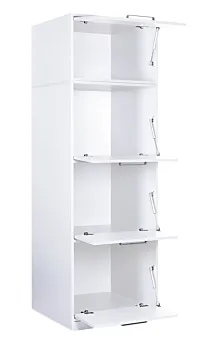 Mobile con 3 cassettoni contenitori con pensile, L.67 H.208 P.68, Bianco