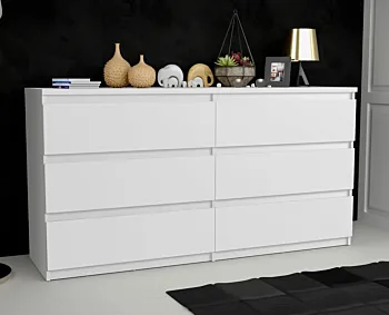 comò a 6 cassetti bianco