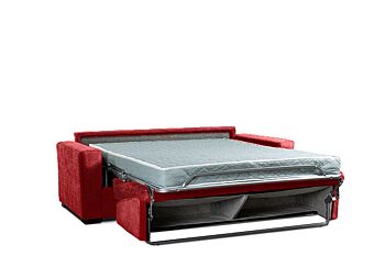 Divano letto modello Denali, sfoderabile a 3 posti finitura rossa