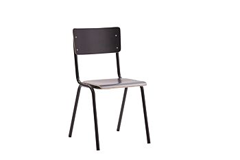 Sedia con fusto nero con seduta e schienale Nero