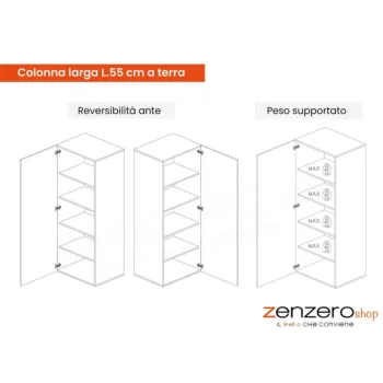 Aggiungi al carrello Parete libreria 274x30x186 h cm, Bronzo e Mercure, collezione Logica