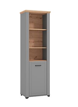 Colonna multiuso 1 anta, finitura Rovere e Carbone