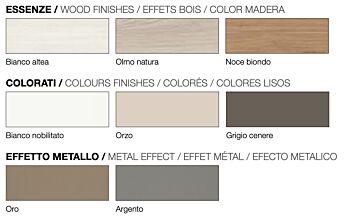 Armadio moderno con libreria, finitura larice bianco, Made in Italy