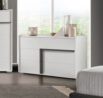 Comò Garda con 3 cassetti in finitura Noce bianco