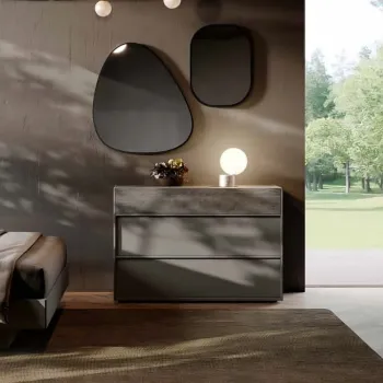 comò moderno grigio e rovere