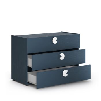 Comò 3 cassetti per camerette, Blu navy, L.110