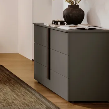 Camera completa con armadio, letto e comodini, Grigio cenere