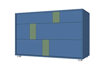 comò moderno laccato blu