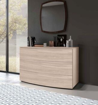 Set comò e comodini Olmo natura, cassetti ammortizzati 