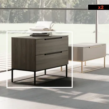 comodini rovere grigio