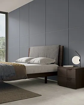 Comodino Bliss Tomasella, Rovere moka e Cannettato, L.60 H.47
