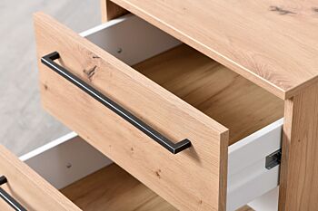 Comodino on 2 cassetti, finitura Rovere