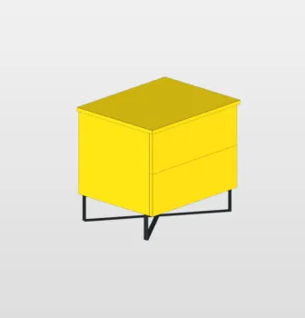 comodino laccato giallo