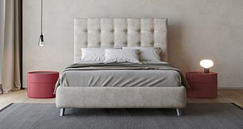Coppia di comodini di design finitura nobilitato Teak e laccato opaco Porpora 