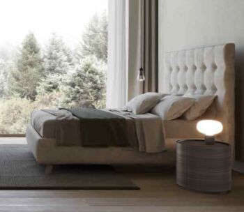 Coppia di comodini di design finitura nobilitato Teak 