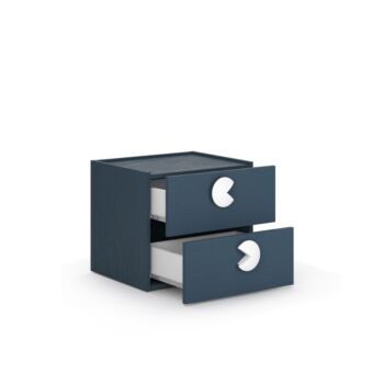 Comodino bambini 2 cassetti, Blu navy, L.50