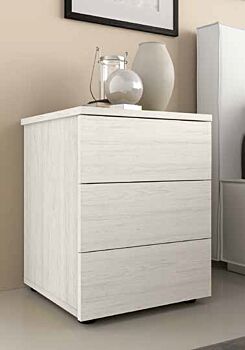 Comodino 3 cassetti in finitura Bianco altea