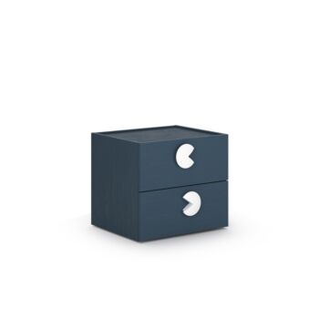 Comodino bambini 2 cassetti, Blu navy, L.50