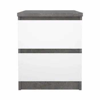 comodino calcestruzzo e bianco lucido 