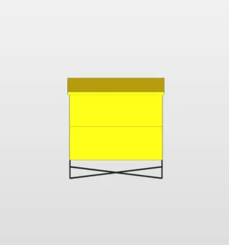 comodino laccato giallo