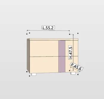 comodino laccato beige