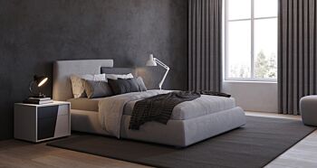 Comodini moderni bicolore, colore laccato opaco Bianco e Nero 