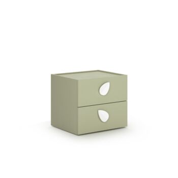 Comodino 2 cassetti verde Pistacchio, L.50