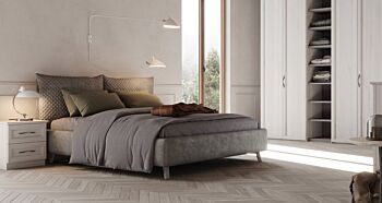 Comò 4 cassetti stile contemporaneo, finitura Rovere chiaro 