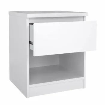 comodino bianco lucido