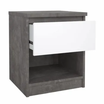 comodino bianco lucido