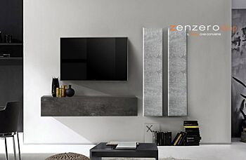 Parete attrezzata moderna Beton e Ossido