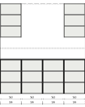 Composizione lavanderia con base 4 ante e pensili, Titanio e Bianco opaco