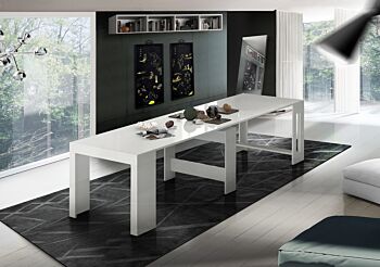 Consolle bianco lucido allungabile, L.300 cm