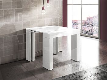 Consolle allungabile bianco lucida, made in Italy